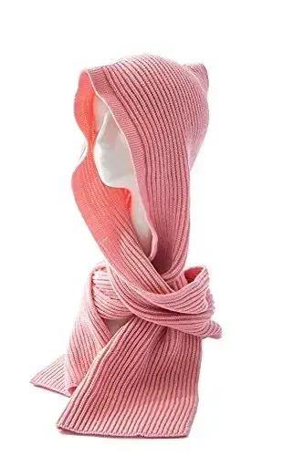 Women Winter 3 in 1 Hooded Hat Scarf Wrap Shawl Crochet Knit Pullover Neckwarmer - MODAZONE (1)