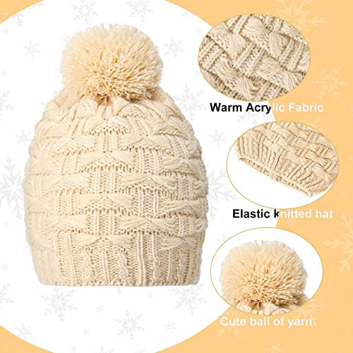 Women Winter Hats Scarf and Gloves Set for Women Including Ear Covers Cold Weather Glove Scarves Hats Knit Beanie Scarf Glove - 11