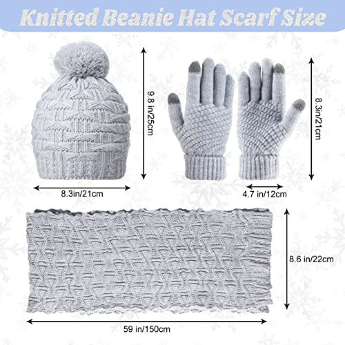 Women Winter Hats Scarf and Gloves Set for Women Including Ear Covers Cold Weather Glove Scarves Hats Knit Beanie Scarf Glove - 2