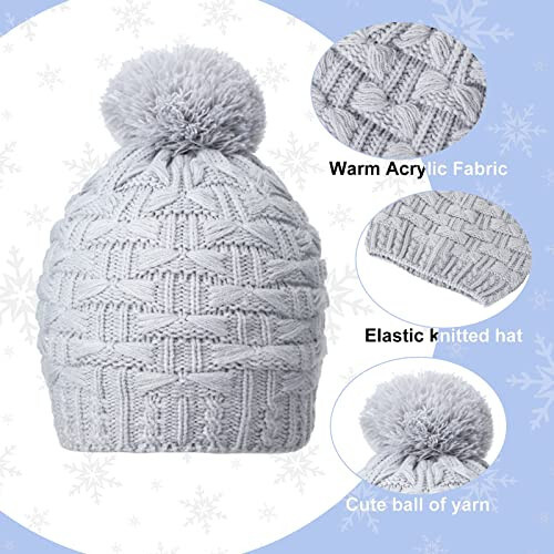 Women Winter Hats Scarf and Gloves Set for Women Including Ear Covers Cold Weather Glove Scarves Hats Knit Beanie Scarf Glove - 3