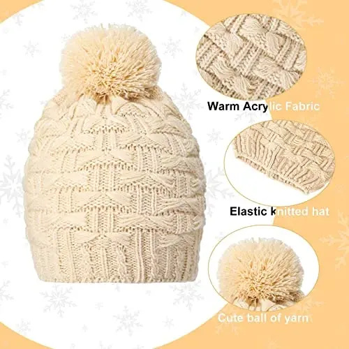 Women Winter Hats Scarf and Gloves Set for Women Including Ear Covers Cold Weather Scarves Hats Knit Beanie Scarf Glove - 4