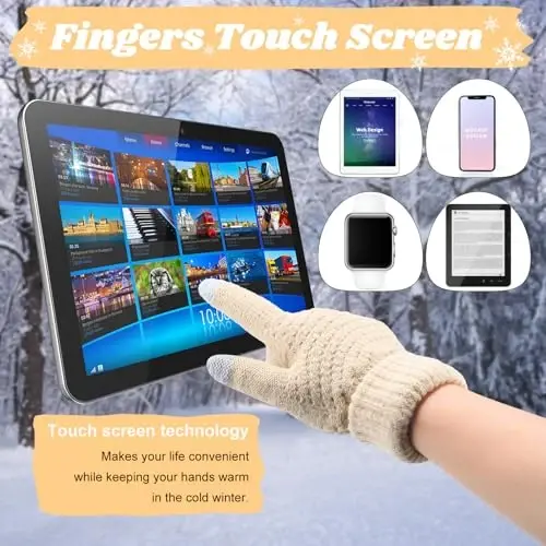 Women Winter Hats Scarf and Gloves Set for Women Including Ear Covers Cold Weather Scarves Hats Knit Beanie Scarf Glove - 5