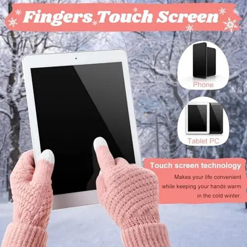 Women Winter Hats Scarf and Gloves Set for Women Including Ear Covers Cold Weather Scarves Hats Knit Beanie Scarf Glove - 4