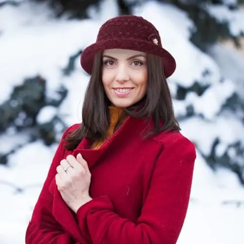 Women Winter Knit 1920s Vintage Bucket Bowler Hat Round Brim Warm Hat - 5