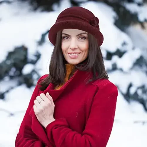 Women Winter Knit 1920s Vintage Bucket Bowler Hat Round Brim Warm Hat - 5