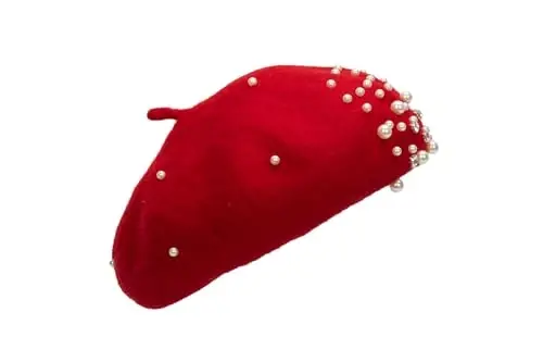 Women Wool Beret Hat, Classic French Style Artist Hat, Solid Color Chic Winter Warm Cap for Girls - 2