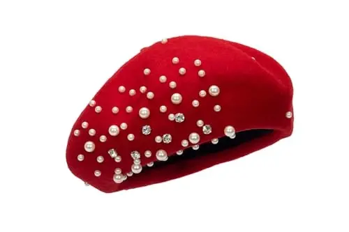 Women Wool Beret Hat, Classic French Style Artist Hat, Solid Color Chic Winter Warm Cap for Girls - 3