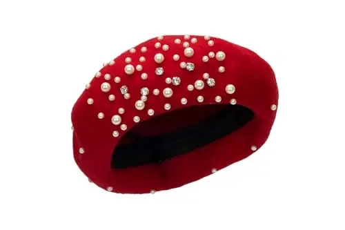 Women Wool Beret Hat, Classic French Style Artist Hat, Solid Color Chic Winter Warm Cap for Girls - 5