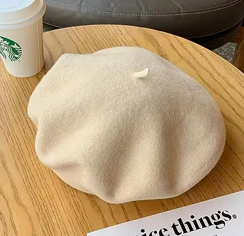 Women Wool Beret Hat Classic French Wool Hat Artist Beret Cap Winter Solid Color French Beanie Cap Hat Vintage Berets - 5