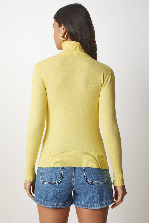 Women Yellow Fisherman Collar Ribbed Knit Sweater bv0008 - 11