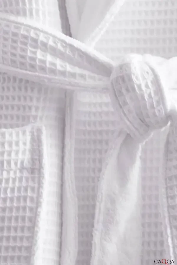 Women's 100% Cotton 4 Season White Pike Robe & Bathrobe - 5