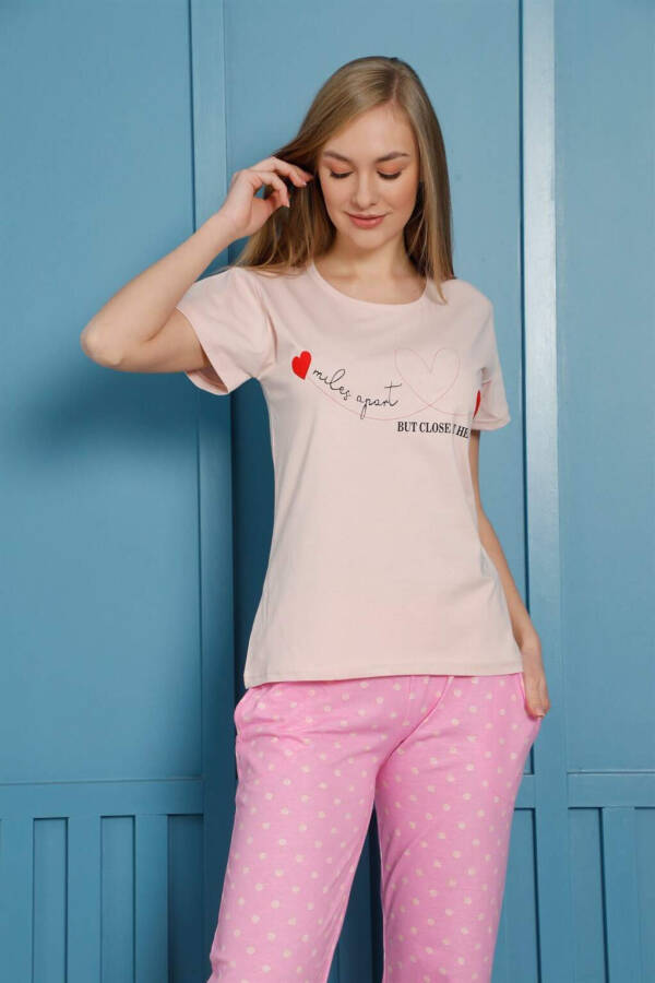 Women's 100% Cotton Short Sleeve Pajama Set 3449 - 1