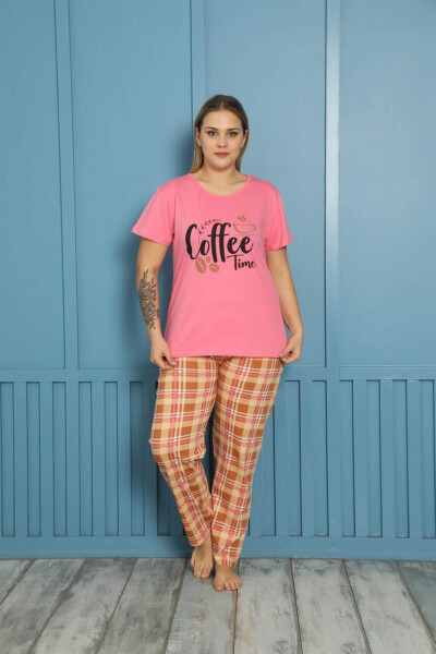 Women's 100% Cotton Short Sleeve Plus Size Pajama Set 202156 - 2