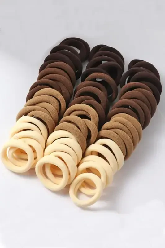 Women's 100-piece Brown Elastic Hair Tie Set - Brown - 1