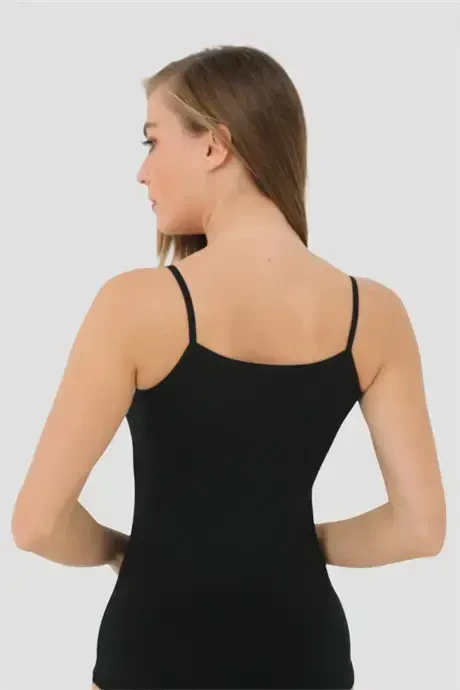 Women's 2-Pack Black Bamboo Strap Camisole - 8