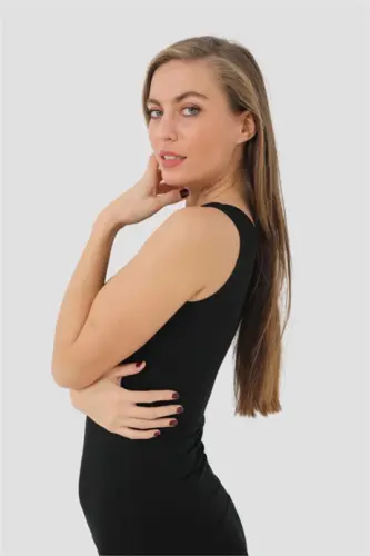 Women's 2-Pack Black Bamboo Wide Strap Tank Tops - 8