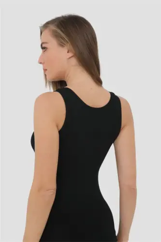 Women's 2-Pack Black Bamboo Wide Strap Tank Tops - 7