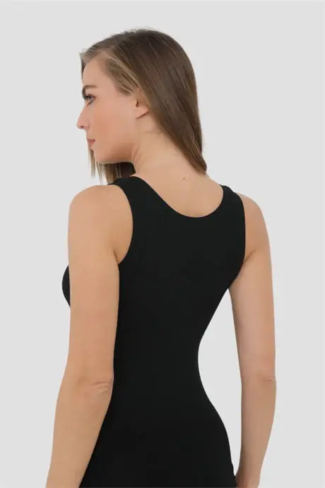 Women's 2-Pack Black Bamboo Wide Strap Tank Tops - 4