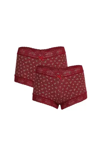 Women's 2-Pack Cotton Boxer Briefs Bordeaux 40266 - 1