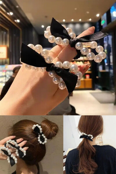 Women's 2 Piece Pearl Infinity Hair Clip Set - 1