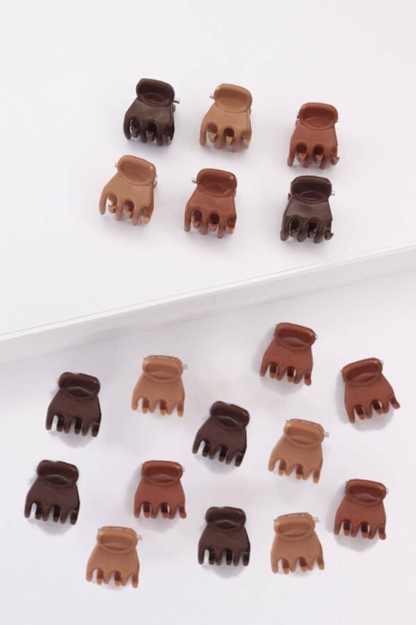 Women's 24-piece Brown Small Hair Clip - 1