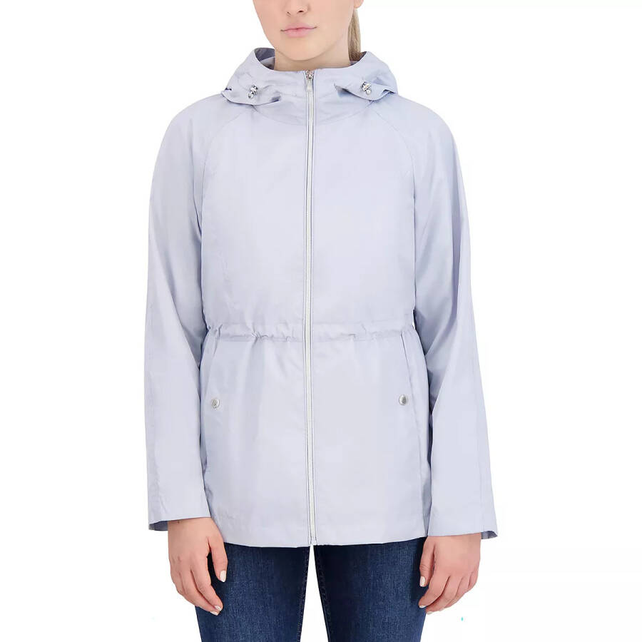 Women's 29'' Travel Packable Rain Jacket Pearl Grey - 1