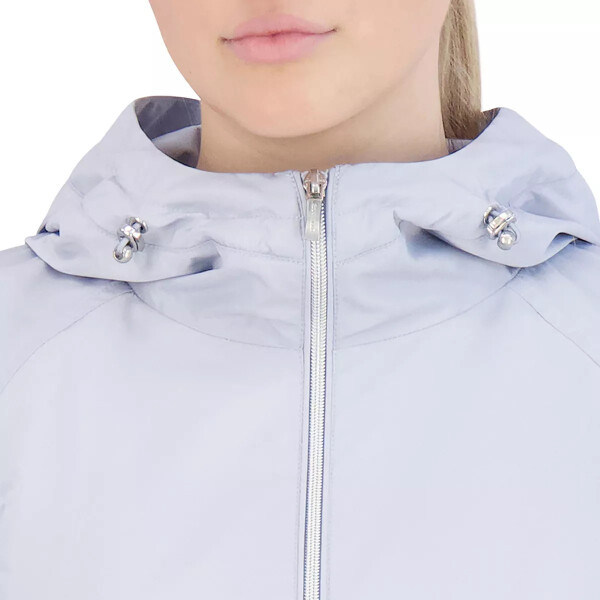 Women's 29'' Travel Packable Rain Jacket Pearl Grey - 3