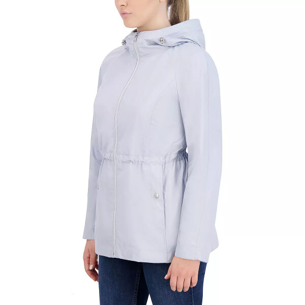 Women's 29'' Travel Packable Rain Jacket Pearl Grey - 4