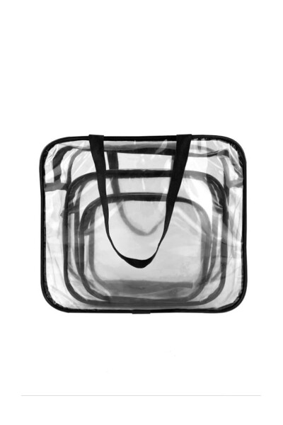 Women's 3 Piece Clear Travel Makeup Bag Transparent Makeup Bag - 3