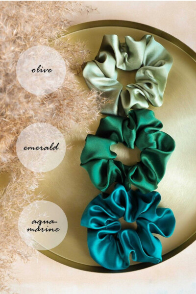 Women's 3-Piece Satin Hair Tie Set - 2