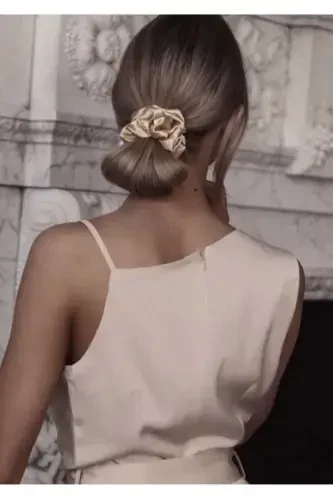 Women's 3-Piece Satin Hair Tie Set Tk001479-Black - Modazone (1)