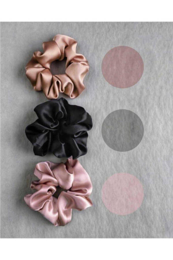 Women's 3-Piece Satin Hair Tie Set Tk0015 - 7