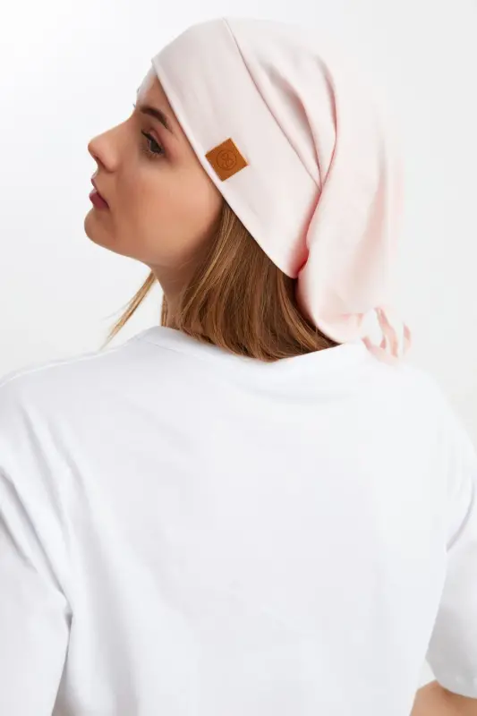 Women's 4 Seasons Cotton, Flexible, Ultra Soft Lightweight, Non-Sweat, Knitted Detail Jersey Hat-Powder - 6