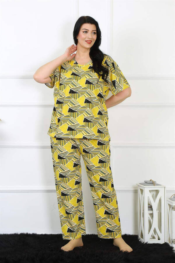 Women's 5XL-6XL-7XL-8XL Plus Size Short Sleeve Pajama Set 75007 - 3