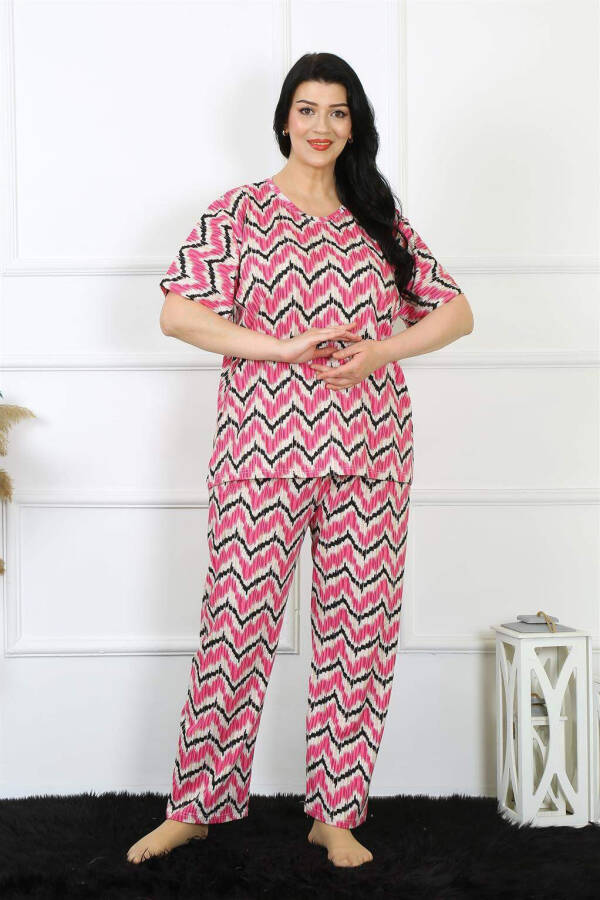 Women's 5XL-6XL-7XL-8XL Plus Size Short Sleeve Pajama Set 75009 - 3