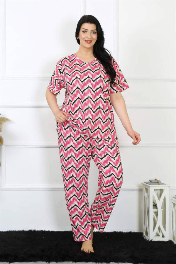 Women's 5XL-6XL-7XL-8XL Plus Size Short Sleeve Pajama Set 75009 - 7