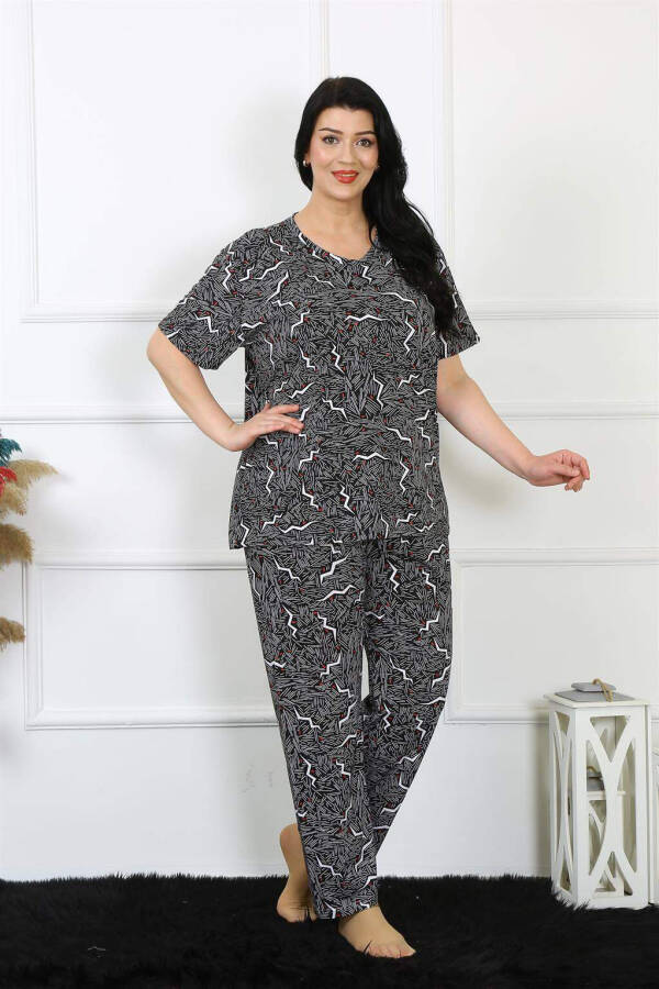 Women's 5XL-6XL-7XL-8XL Plus Size Short Sleeve Pajama Set 75011 - 2