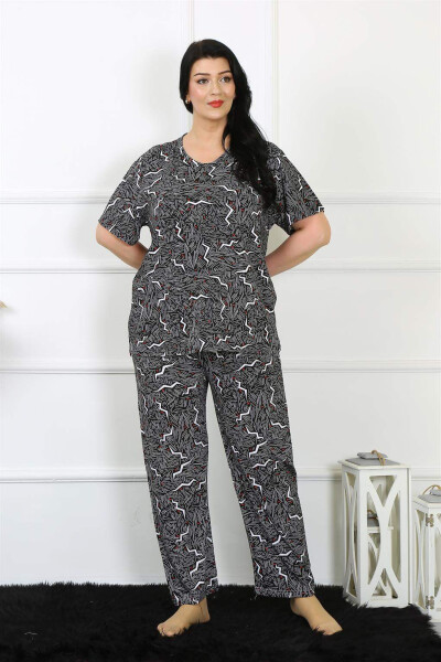 Women's 5XL-6XL-7XL-8XL Plus Size Short Sleeve Pajama Set 75011 - 9