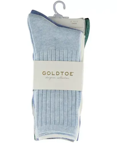 Women's 6-Pack Casual Ribbed Crew Socks - Assortment 9 - 3