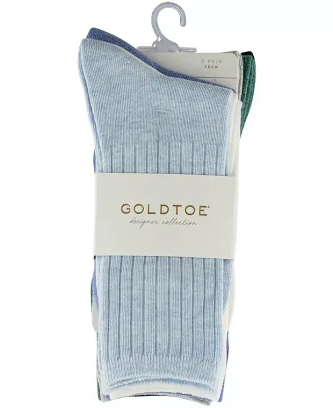 Women's 6-Pack Casual Ribbed Crew Socks - Assortment 9 - 3