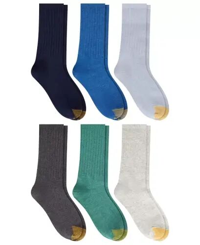 Women's 6-Pack Casual Ribbed Crew Socks - Assortment 9 - 6