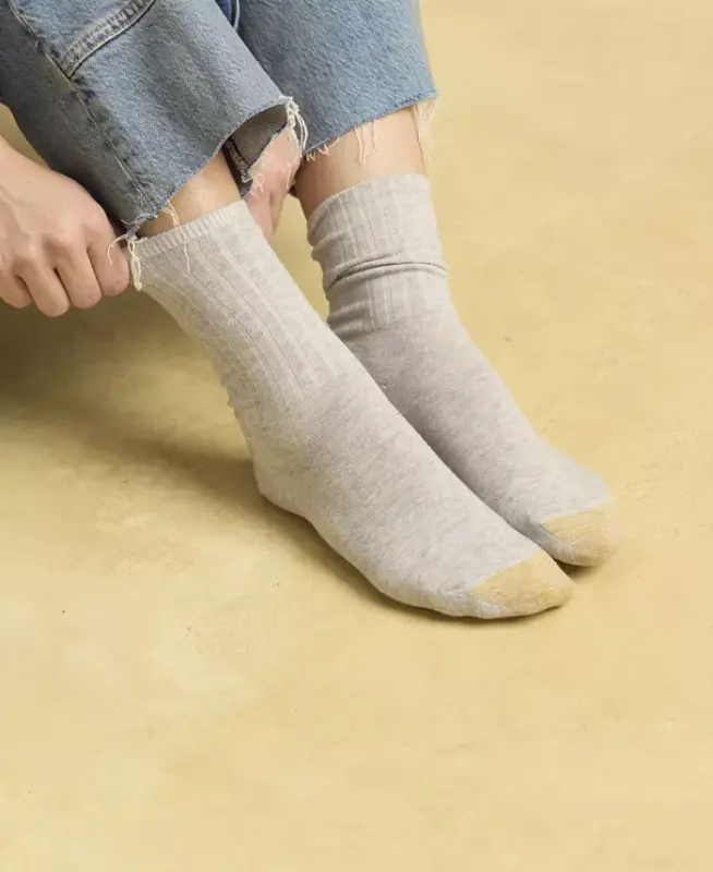 Women's 6-Pack Casual Ribbed Crew Socks-Khaki - 4