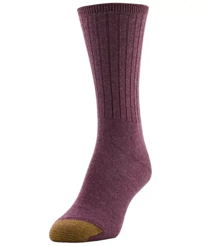Women's 6-Pack Casual Ribbed Crew Socks - Plum/ Mauve/ Olive Pk - GOLD TOE (1)