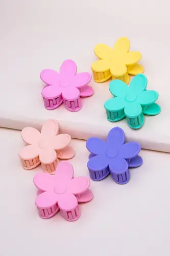 Women's 6-Piece Daisy Hair Clip Set - Pastel - 1