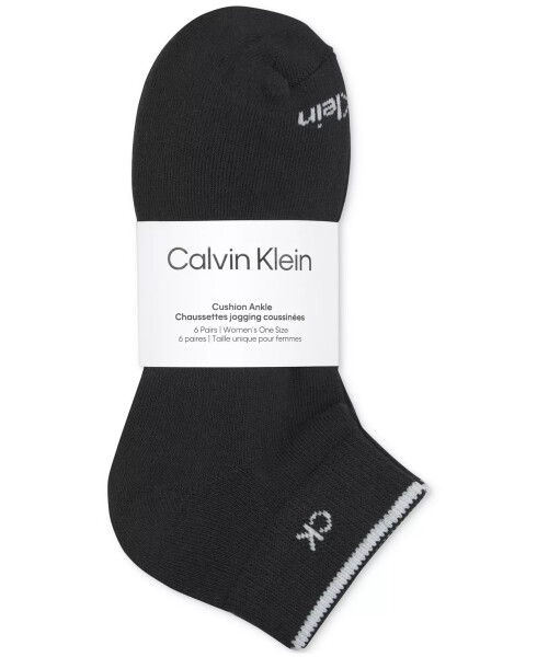 Women's 6-Pk. Solid Cushion Quarter Socks Black - 1