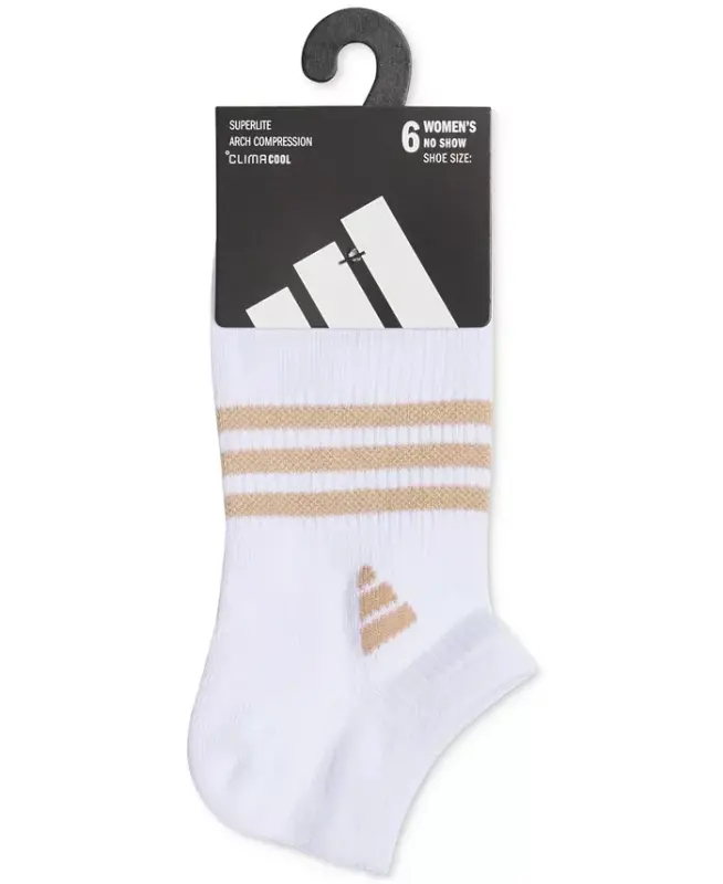 Women's 6-Pk. Superlite 3.0 No Show Socks - White/warm Sandstone Beige/preloved Teal Green - 2