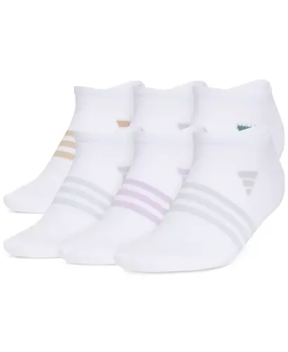 Women's 6-Pk. Superlite 3.0 No Show Socks - White/warm Sandstone Beige/preloved Teal Green 
