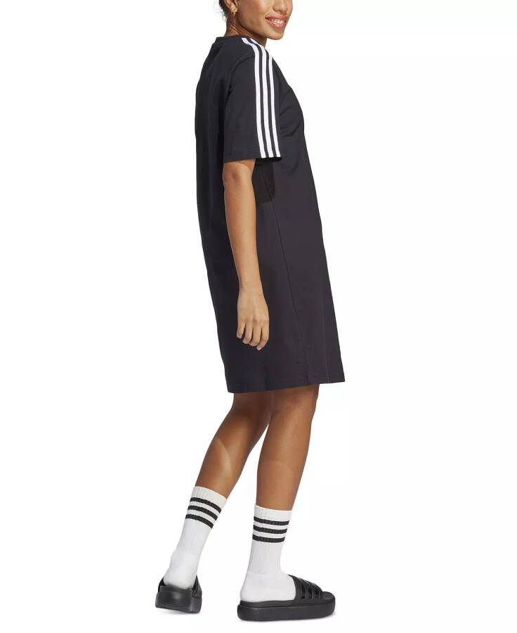 Women's Active Essentials 3-Stripes Single Jersey Boyfriend Tee Dress Black - 2