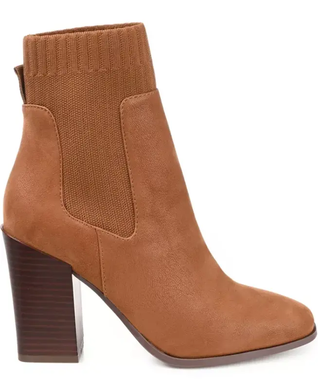 Women's Adalia Knit Block Heel Booties - Cognac - 2