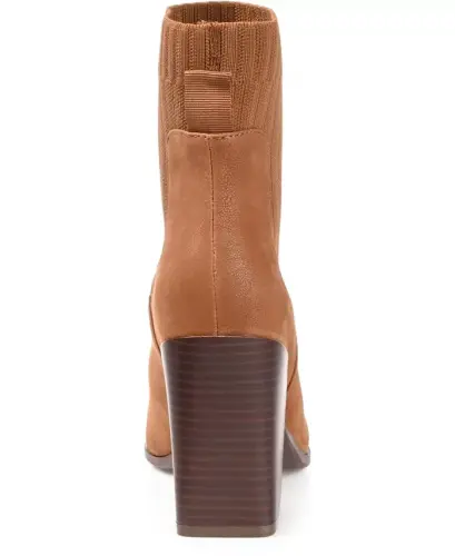 Women's Adalia Knit Block Heel Booties - Cognac - 3